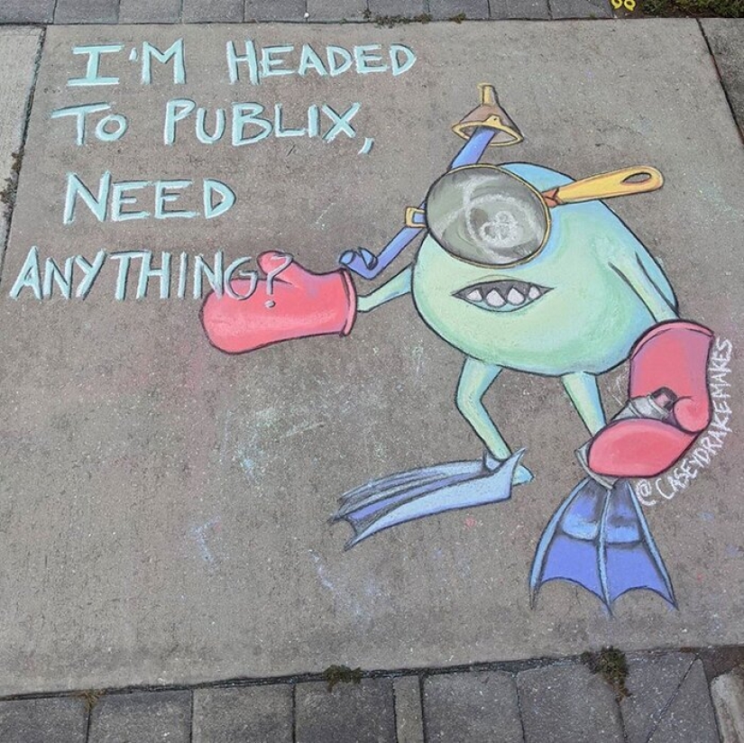 25 funny and relevant chalk drawings on asphalt