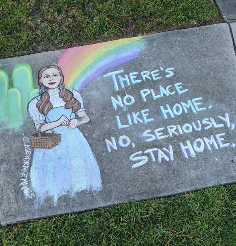 25 funny and relevant chalk drawings on asphalt