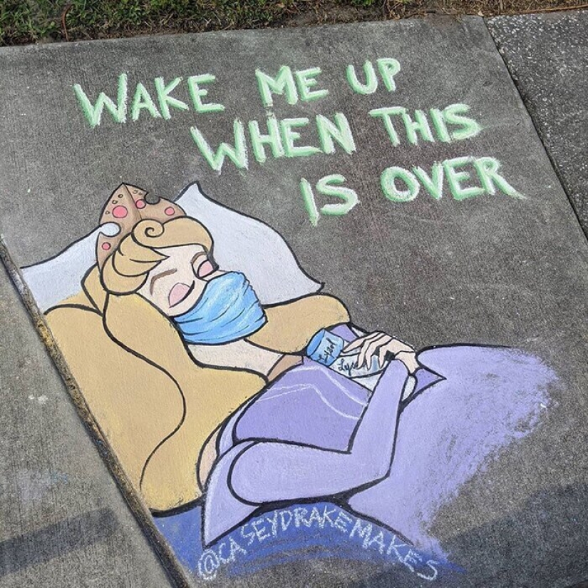 25 funny and relevant chalk drawings on asphalt