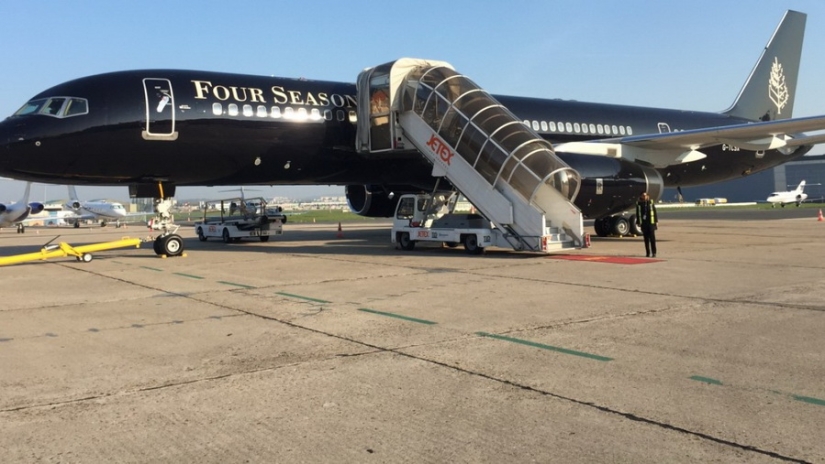 8 million rubles for a 23-day round-the-world trip on a hotel plane