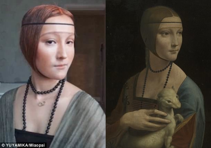 "A face is a blank sheet of paper": cosmetics turned a Chinese woman into the Mona Lisa "A face is a blank sheet of paper": cosmetics turned a Chinese woman into the Mona Lisa