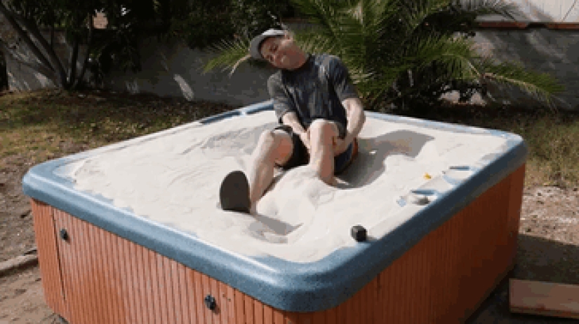 A former NASA engineer made a Jacuzzi where he turned sand into liquid