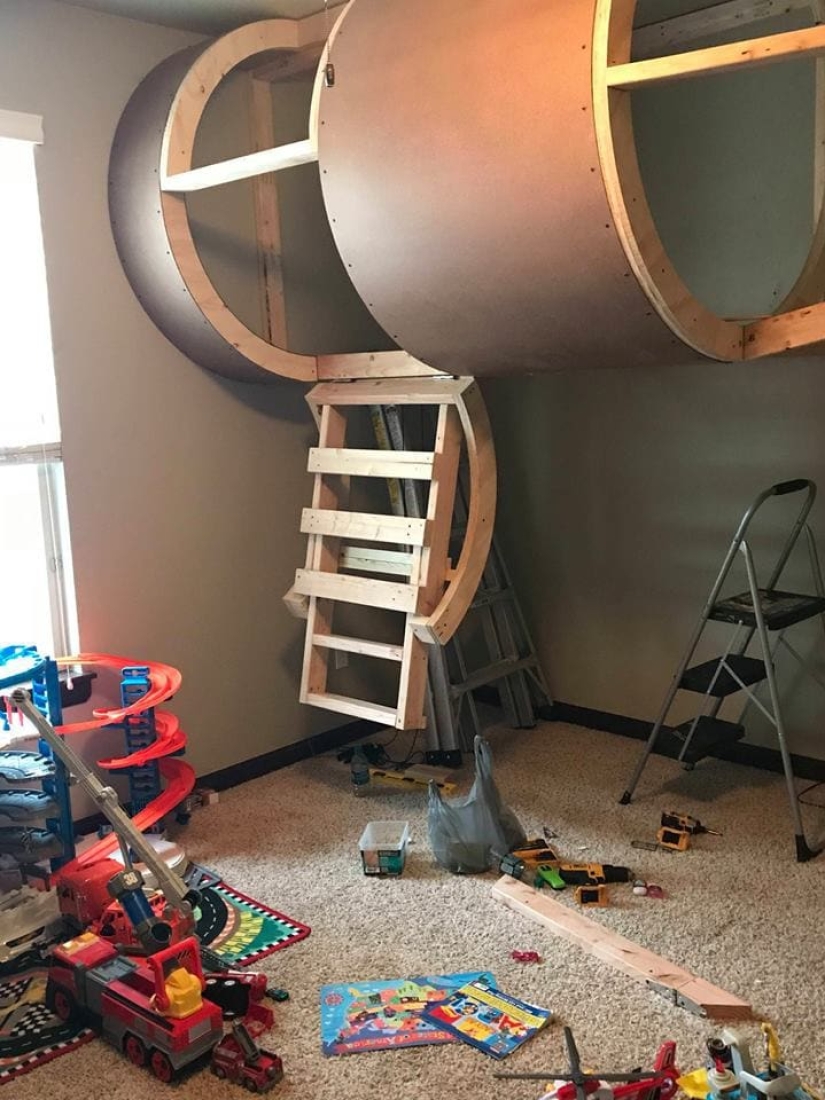 A loving father built a spaceship for his son A loving father built a spaceship for his son