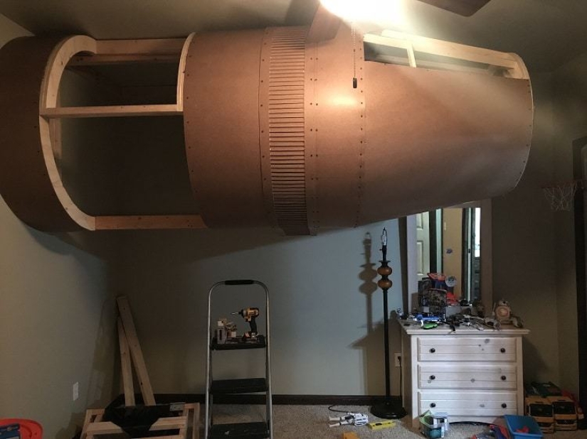 A loving father built a spaceship for his son A loving father built a spaceship for his son