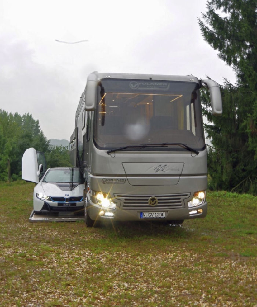 A mobile home with a built-in garage for almost 100 million rubles