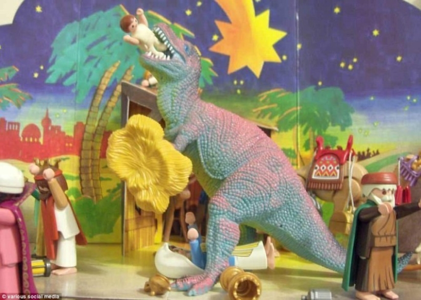 A nativity scene with sausages: a traditional scene in an unconventional performance