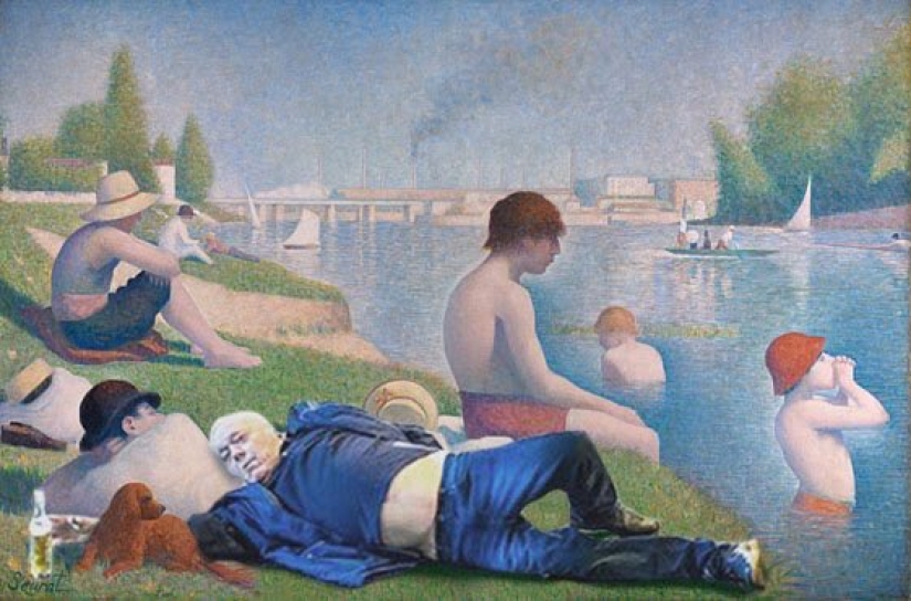 A New Year's picture of a drunk Briton turned into a real "art meme"