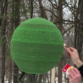 A Reddit user spent a year gluing together a sphere of 42 thousand matches to burn it later A Reddit user spent a year gluing together a sphere of 42 thousand matches to burn it later