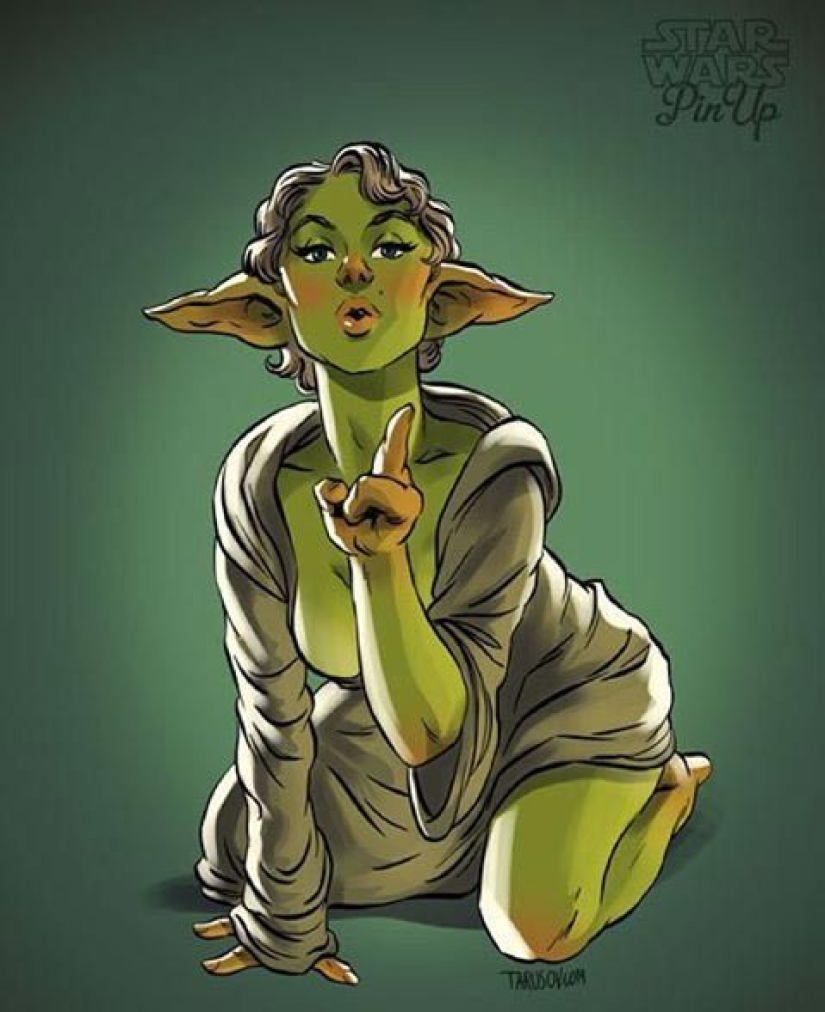 A Russian artist changed the gender of the heroes of "Star Wars" and painted them in the pin-up style
