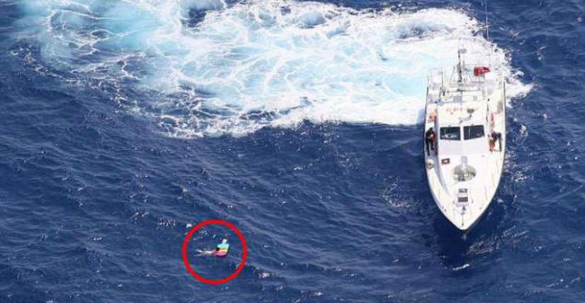 A Russian tourist who spent 21 hours on an air mattress in the open sea was rescued off the coast of Crete