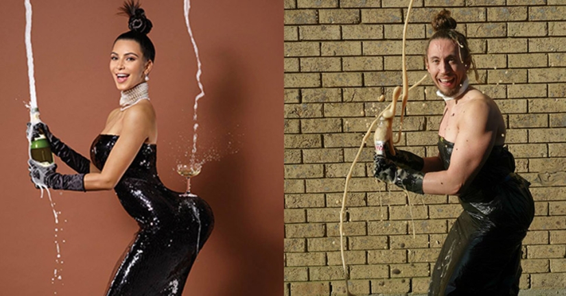 A therapist from Sydney parodies famous photos of stars for the sake of cancer patients