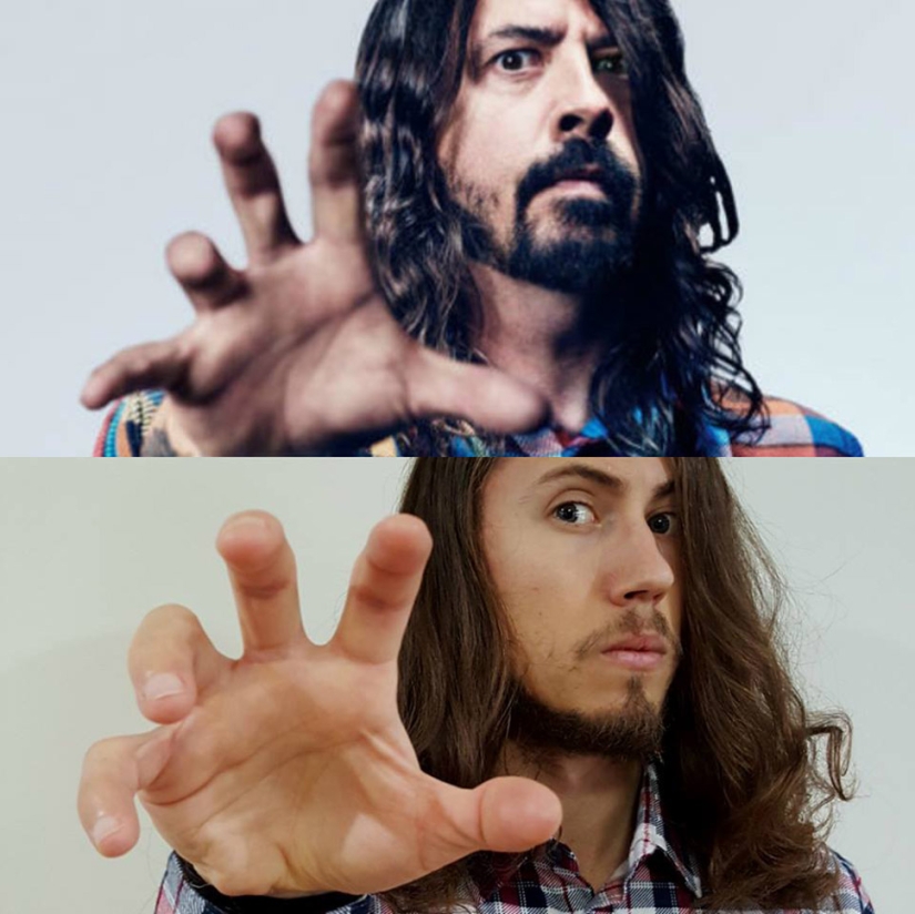 A therapist from Sydney parodies famous photos of stars for the sake of cancer patients