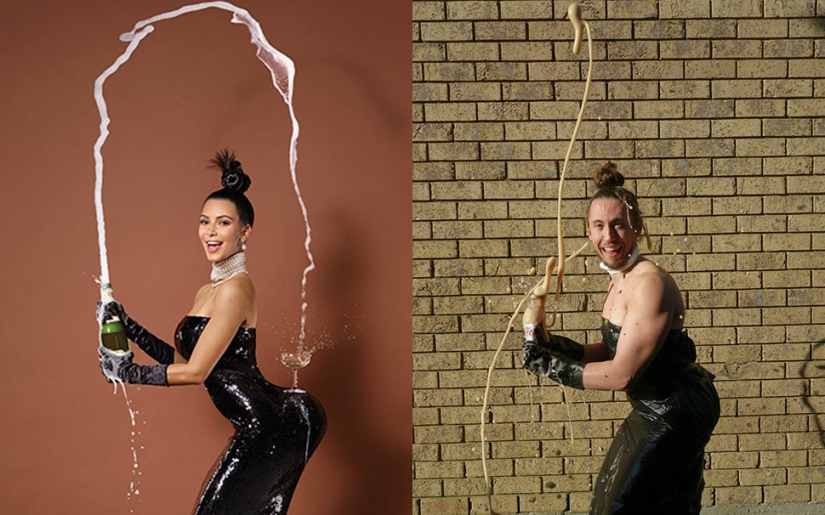 A therapist from Sydney parodies famous photos of stars for the sake of cancer patients