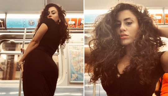 A trip with a peppercorn: a girl took a sexy selfie in front of subway passengers