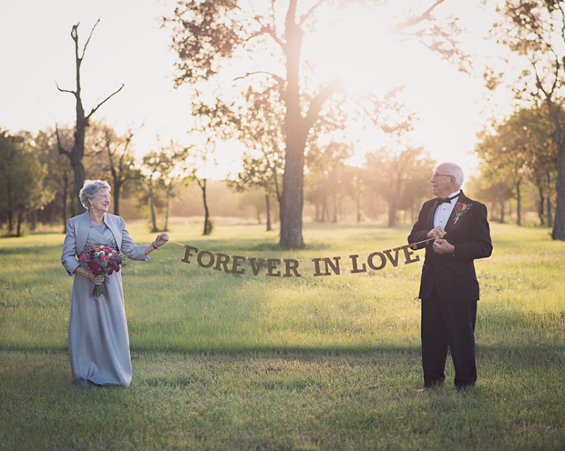 A wedding photo shoot that has been waiting for 70 years