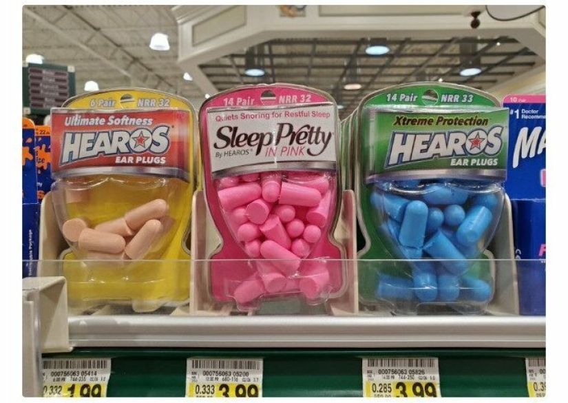 Absurd women's and men's products on the shelves Absurd women's and men's products on the shelves