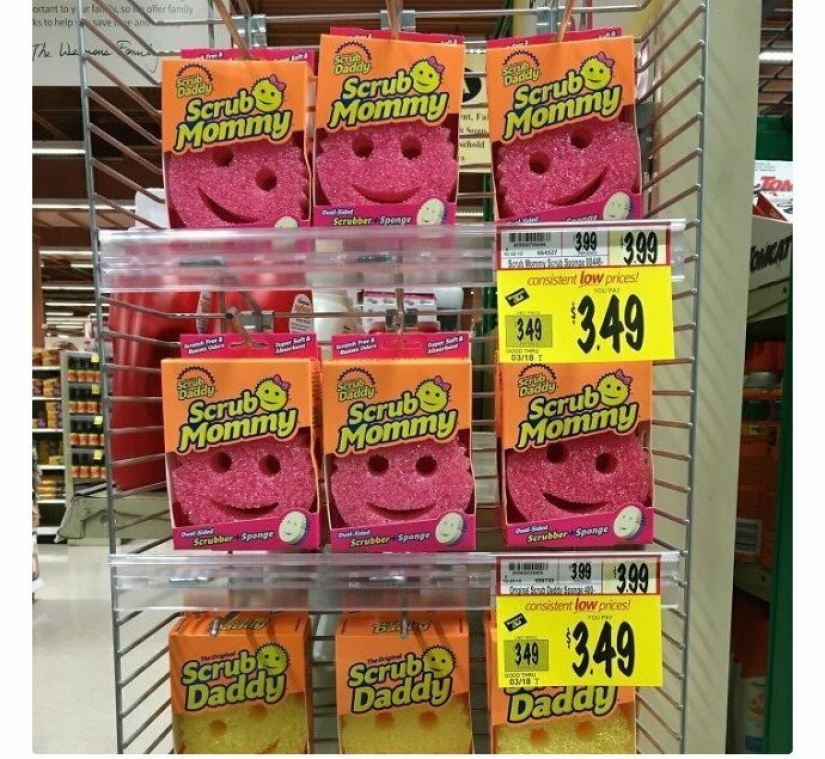 Absurd women's and men's products on the shelves Absurd women's and men's products on the shelves