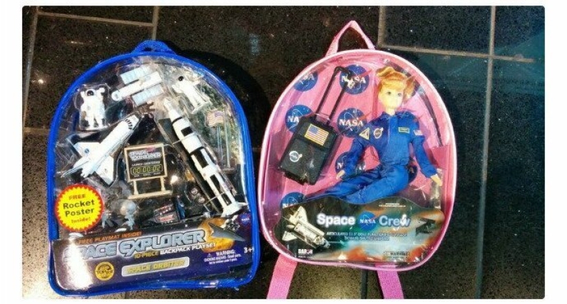 Absurd women's and men's products on the shelves Absurd women's and men's products on the shelves