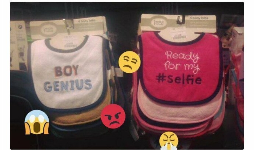 Absurd women's and men's products on the shelves Absurd women's and men's products on the shelves