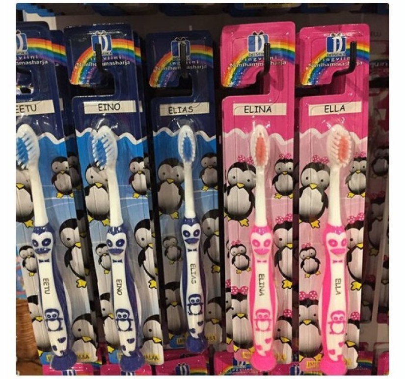 Absurd women's and men's products on the shelves Absurd women's and men's products on the shelves