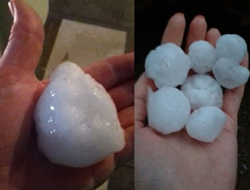Albóndigas de hielo en Snezhinsk: granizo del tamaño de un puño y un huevo cayó en los Urales