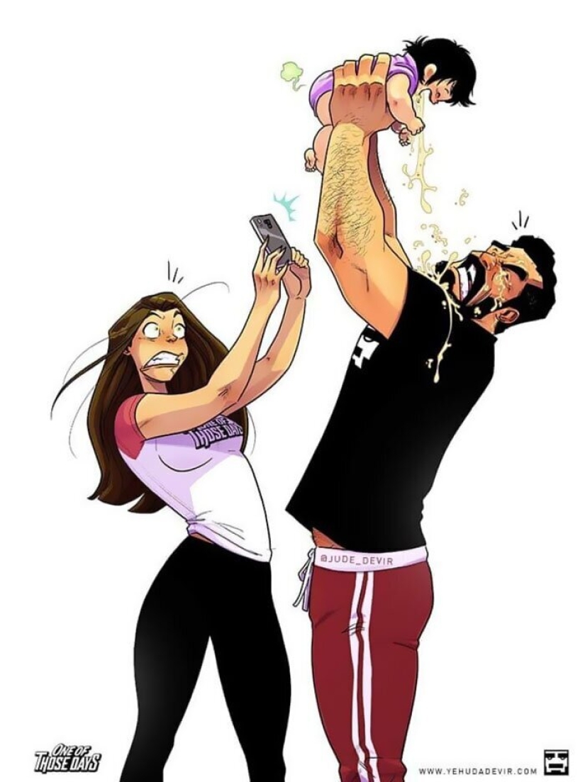 Alegrías y dificultades de la paternidad: un artista de Israel dibuja cómics sobre su esposa e hija Alegrías y dificultades de la paternidad: un artista de Israel dibuja cómics sobre su esposa e hija
