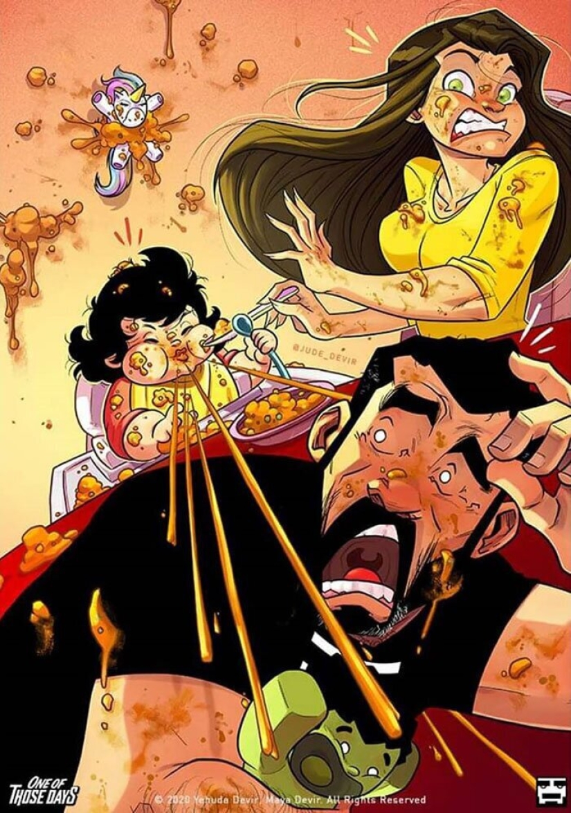 Alegrías y dificultades de la paternidad: un artista de Israel dibuja cómics sobre su esposa e hija Alegrías y dificultades de la paternidad: un artista de Israel dibuja cómics sobre su esposa e hija