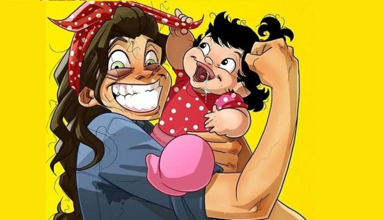 Alegrías y dificultades de la paternidad: un artista de Israel dibuja cómics sobre su esposa e hija
