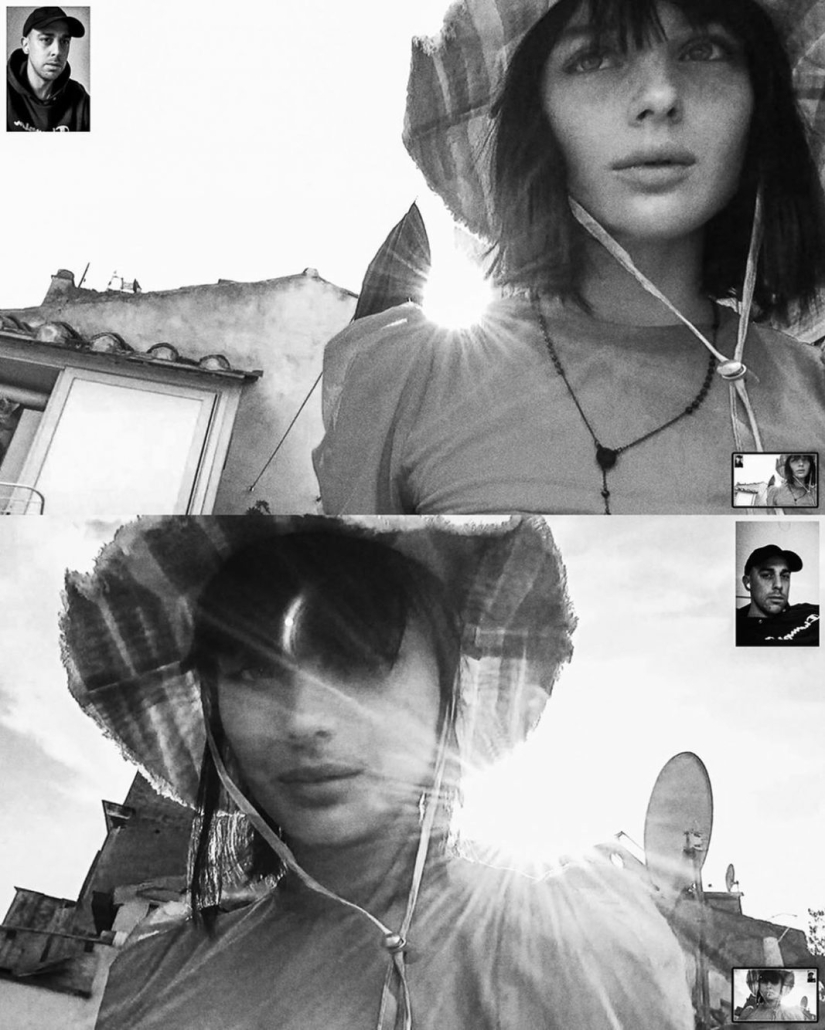 Alessio Albi's remote photoshoot on webcam during quarantine