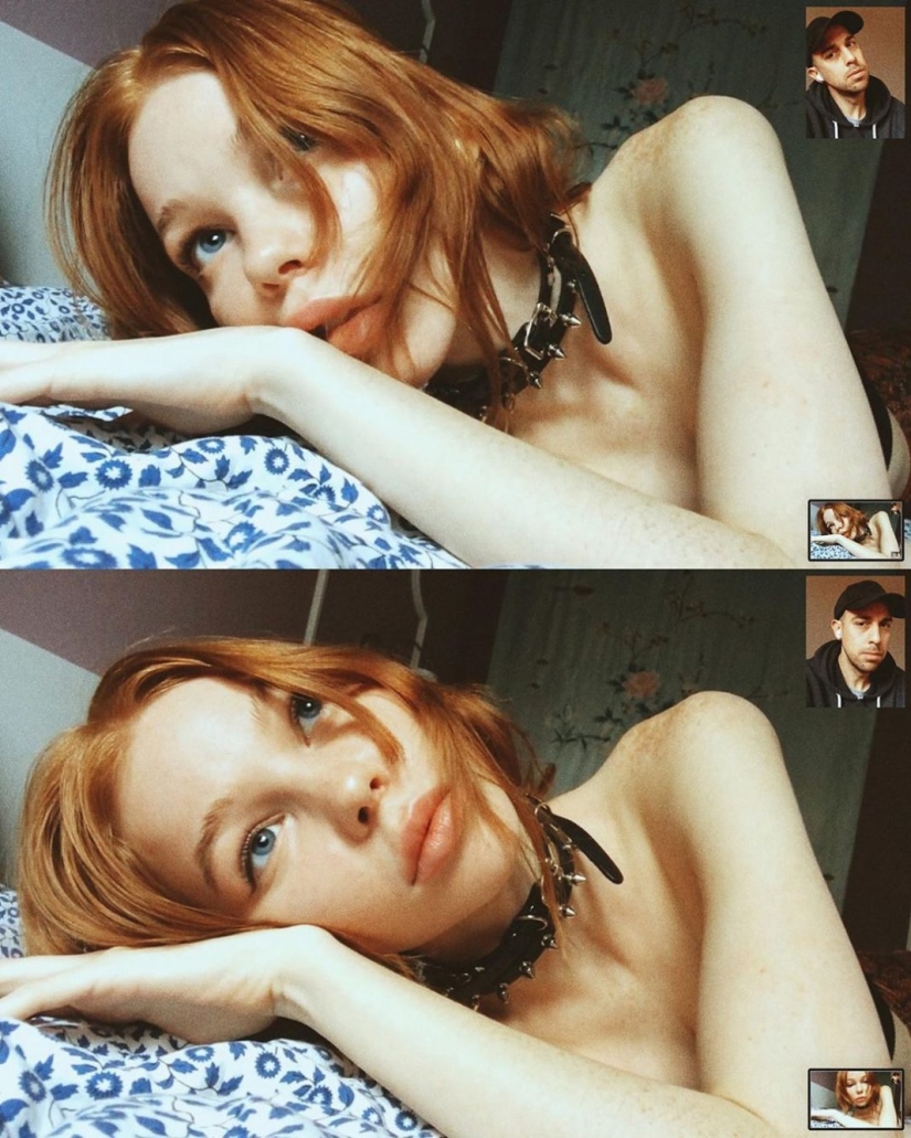 Alessio Albi's remote photoshoot on webcam during quarantine