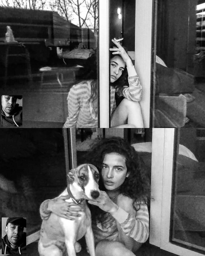 Alessio Albi's remote photoshoot on webcam during quarantine