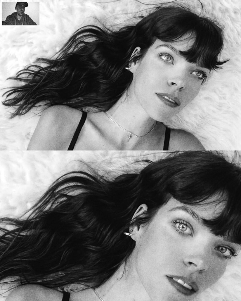 Alessio Albi's remote photoshoot on webcam during quarantine