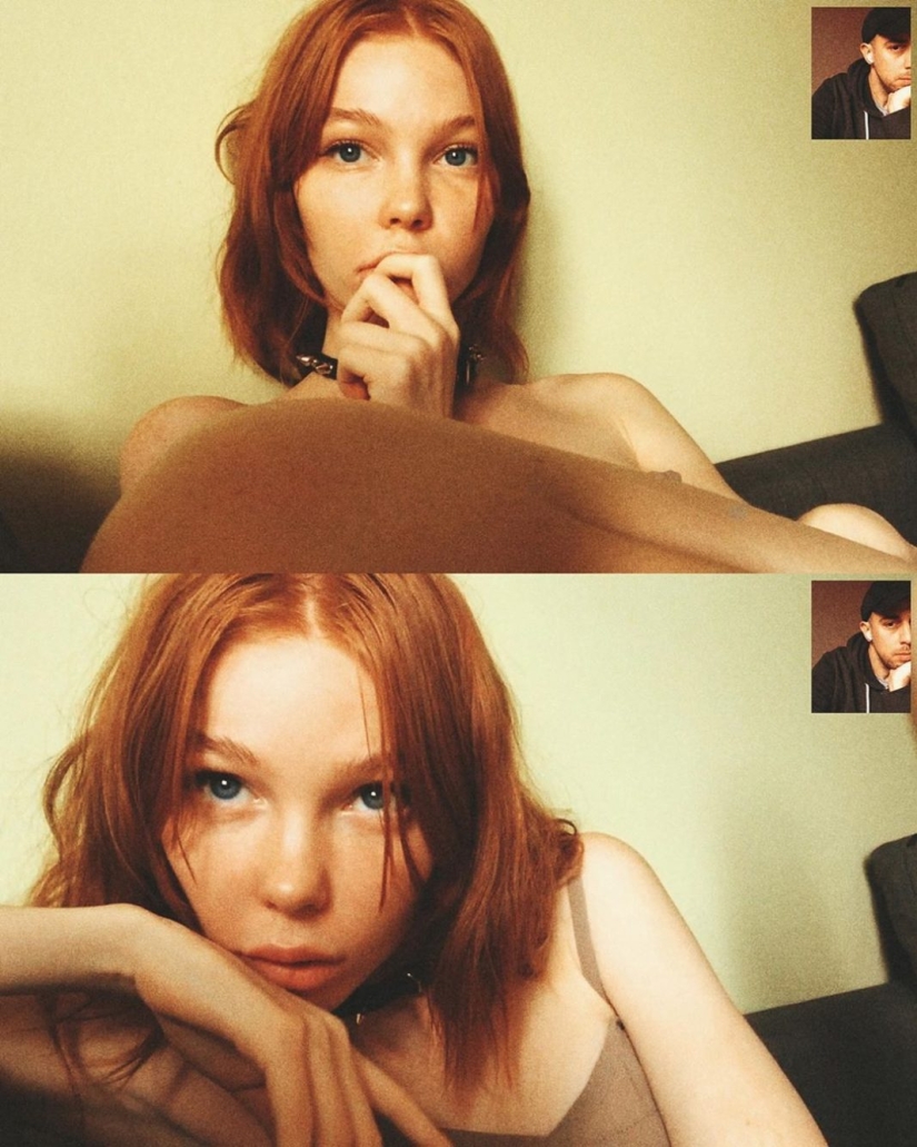 Alessio Albi's remote photoshoot on webcam during quarantine