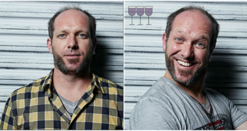 All shades of drunk: face before and after a couple of glasses All shades of drunk: face before and after a couple of glasses