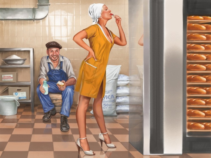 Amazing "Soviet" pin-up by Valery Barykin Amazing "Soviet" pin-up by Valery Barykin