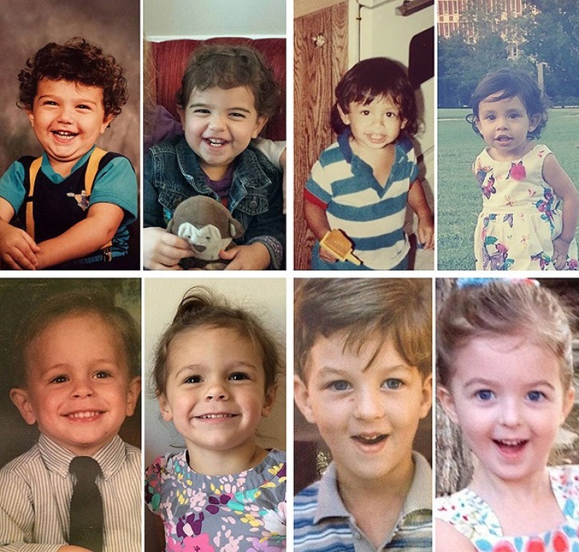 An apple from an apple tree — parents and children at the same age An apple from an apple tree — parents and children at the same age