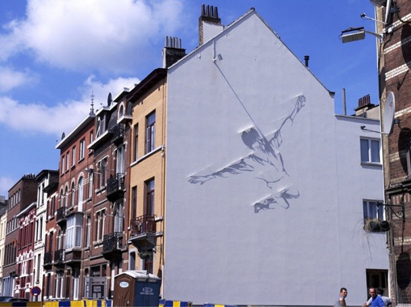 An artist who paints with a shadow An artist who paints with a shadow