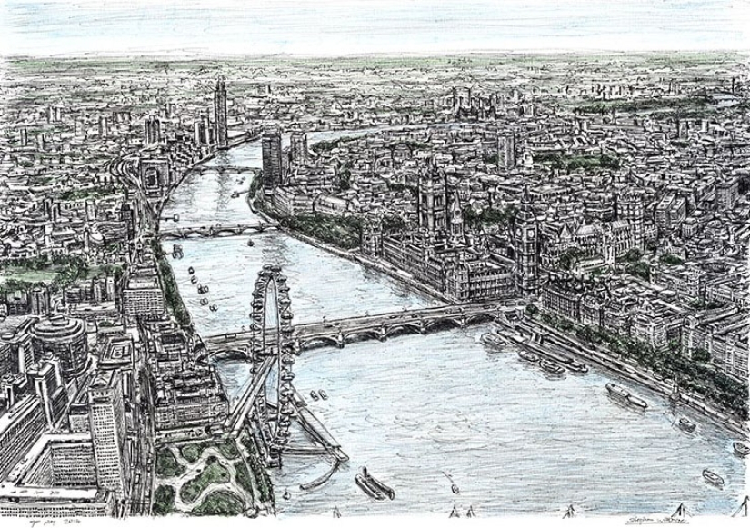 An autistic artist took a look at Manhattan from a helicopter and drew it in all its details from memory An autistic artist took a look at Manhattan from a helicopter and drew it in all its details from memory