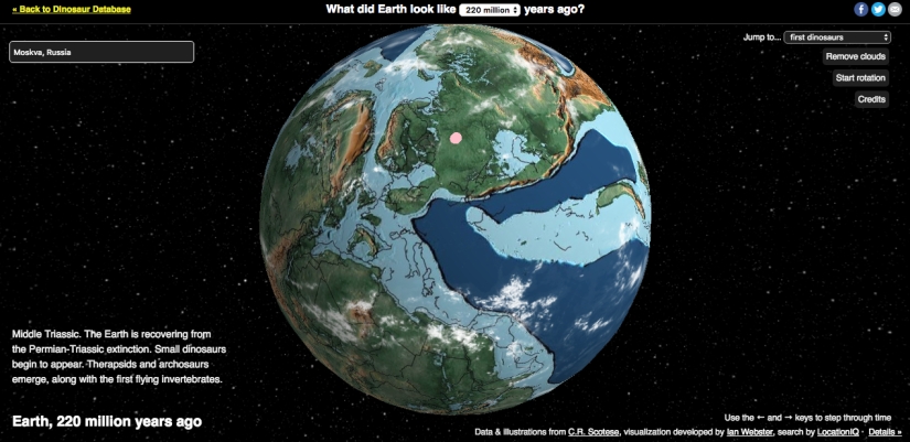 An interactive map has been created that will show where your city was located 750 million years ago
