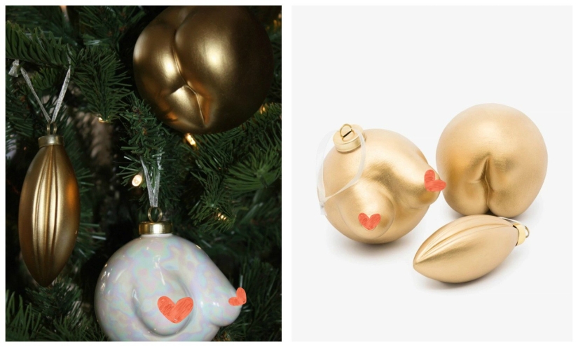 Año Nuevo con un grano de pimienta: el diseñador creó bolas navideñas en forma de amuletos femeninos