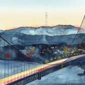 Architect draws famous cities of the world in watercolor