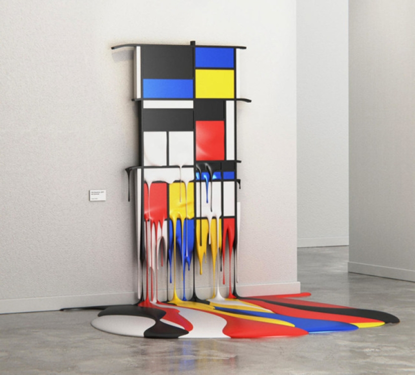 Arte caliente: cómo se ven las pinturas famosas, "drenadas" en el piso