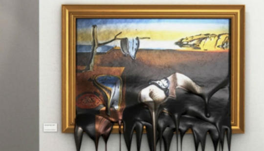 Arte caliente: cómo se ven las pinturas famosas, "drenadas" en el piso