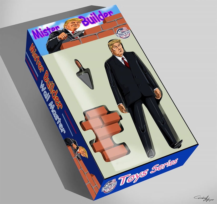 Artista azerbaiyano ridiculizó a Trump, Zuckerberg, terroristas y hilanderos Artista azerbaiyano ridiculizó a Trump, Zuckerberg, terroristas y hilanderos