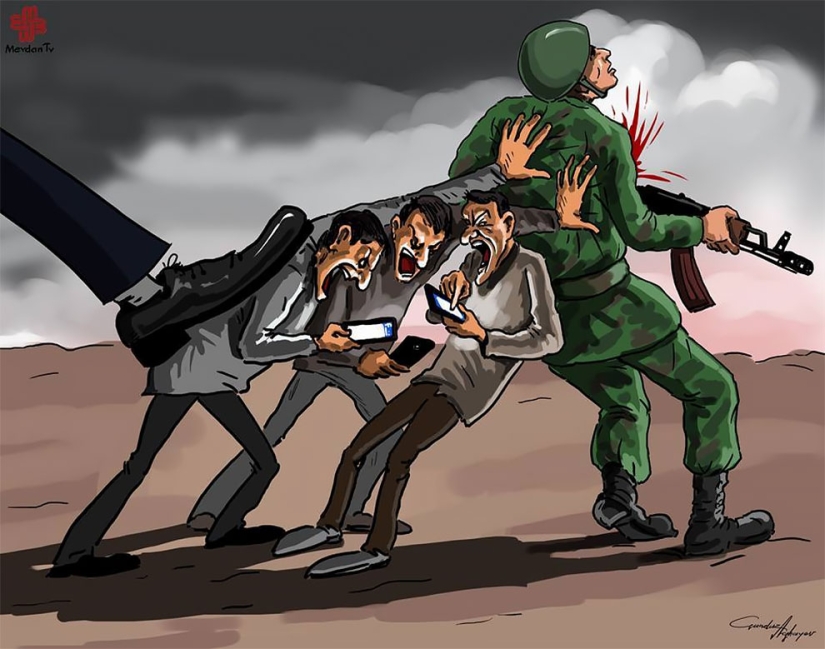 Artista azerbaiyano ridiculizó a Trump, Zuckerberg, terroristas y hilanderos Artista azerbaiyano ridiculizó a Trump, Zuckerberg, terroristas y hilanderos