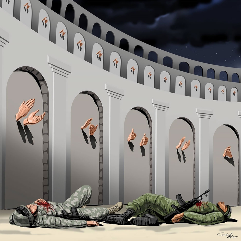 Artista azerbaiyano ridiculizó a Trump, Zuckerberg, terroristas y hilanderos Artista azerbaiyano ridiculizó a Trump, Zuckerberg, terroristas y hilanderos