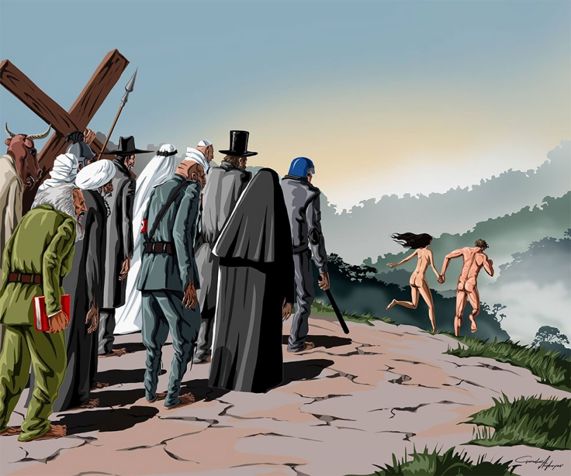 Artista azerbaiyano ridiculizó a Trump, Zuckerberg, terroristas y hilanderos Artista azerbaiyano ridiculizó a Trump, Zuckerberg, terroristas y hilanderos