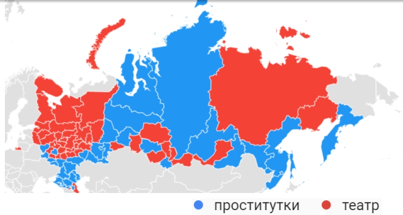 Bashful geography: where in Russia "sex", "porn", "prostitutes" are most often Googled Bashful geography: where in Russia "sex", "porn", "prostitutes" are most often Googled
