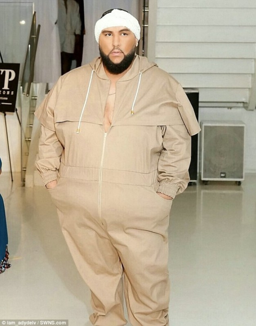 "Big guys love fashion too": The 5XL model proudly shows off all her 180 kilograms