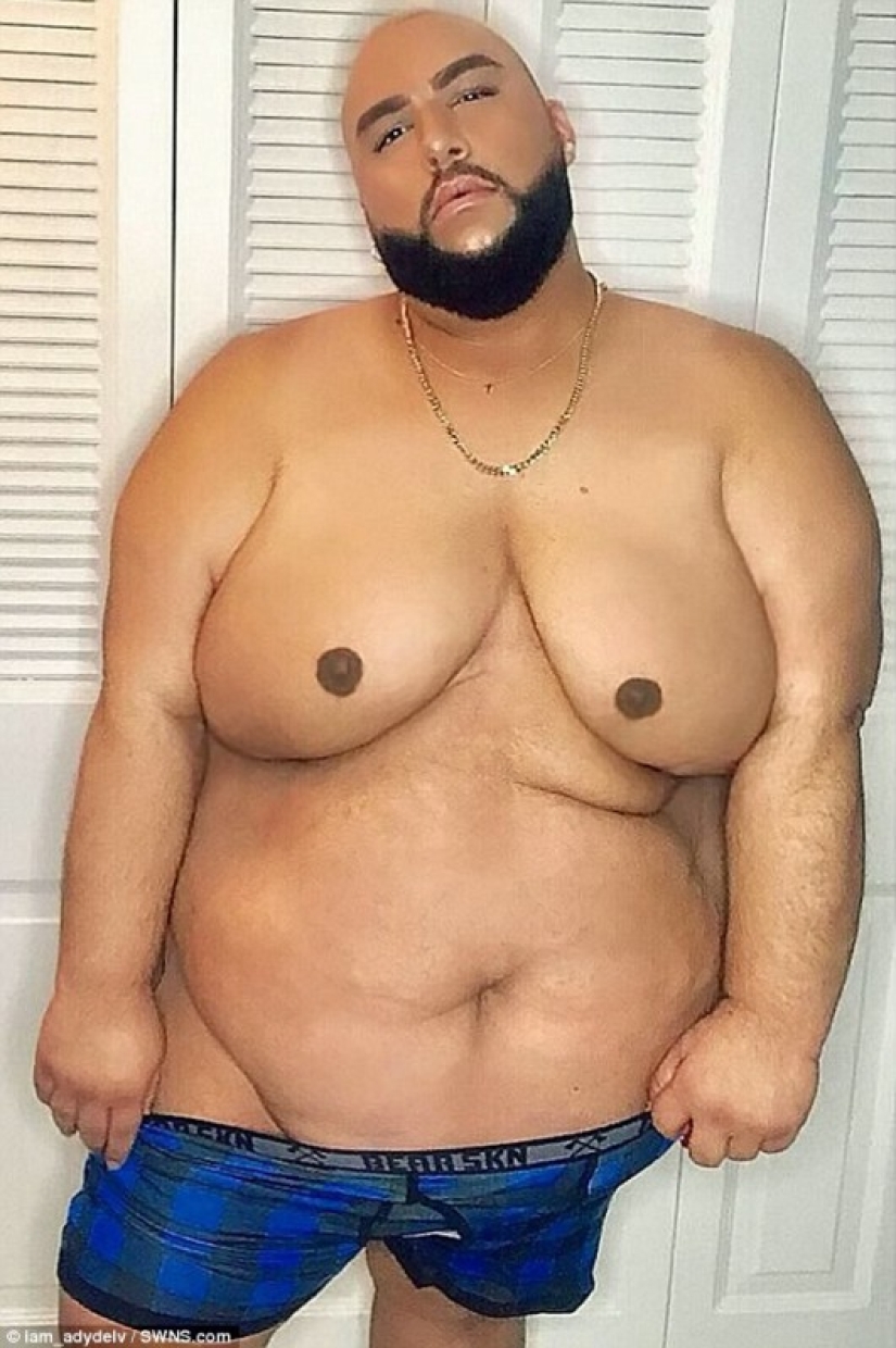 "Big guys love fashion too": The 5XL model proudly shows off all her 180 kilograms